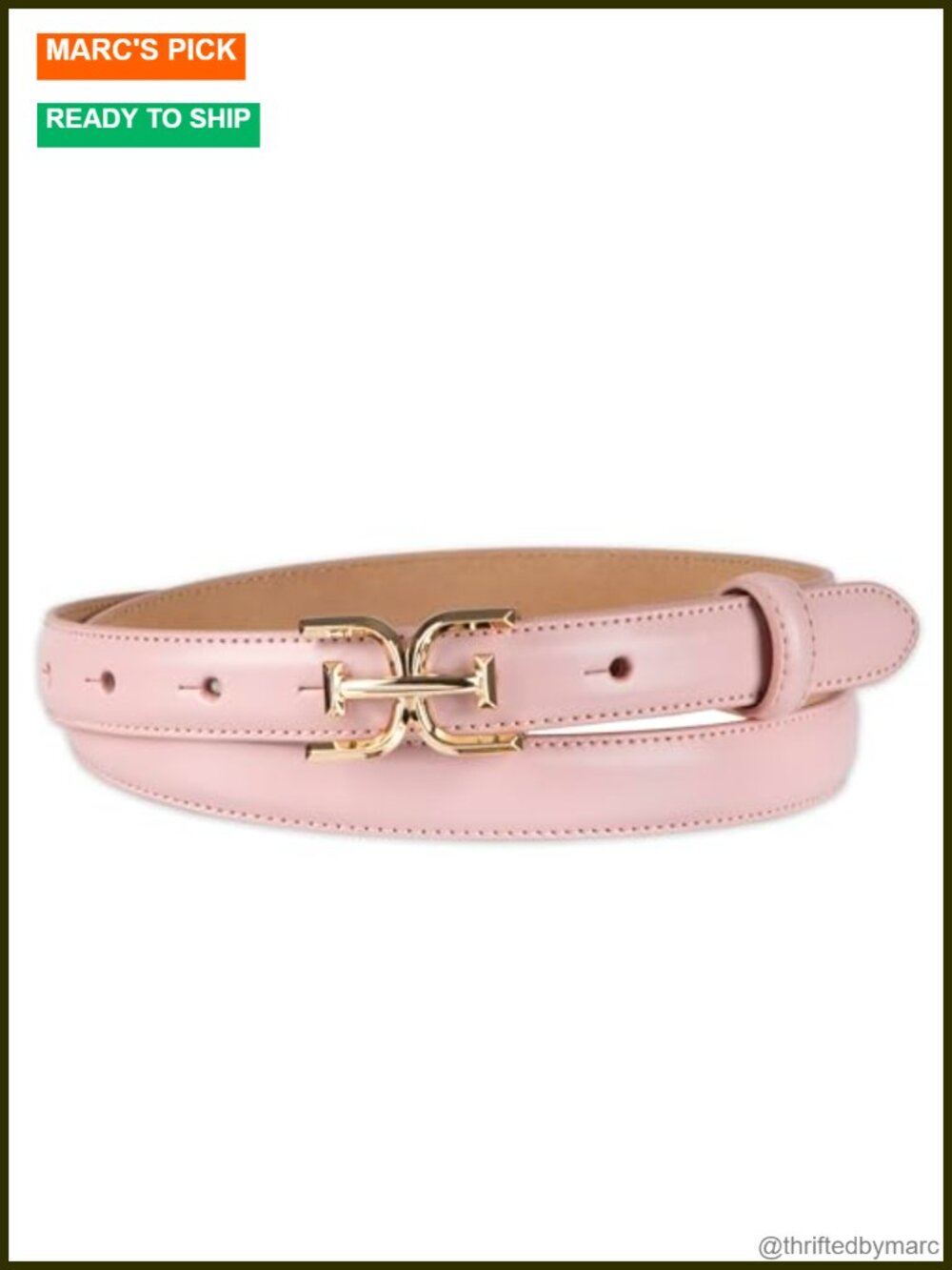 Womens Skinny Fashion Trouser Belt 3/4 Inch Double-E Plaque Buckle